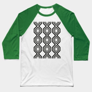 Black and white pattern geo art deco Baseball T-Shirt